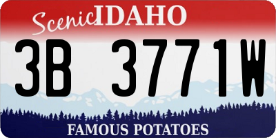 ID license plate 3B3771W