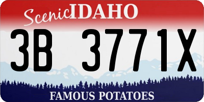 ID license plate 3B3771X