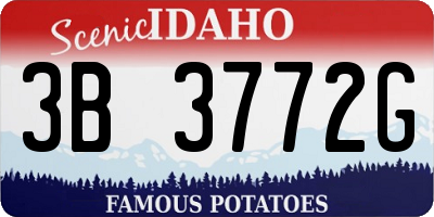 ID license plate 3B3772G