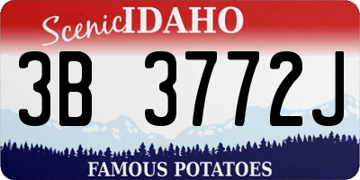 ID license plate 3B3772J