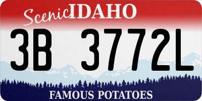 ID license plate 3B3772L