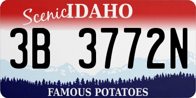 ID license plate 3B3772N
