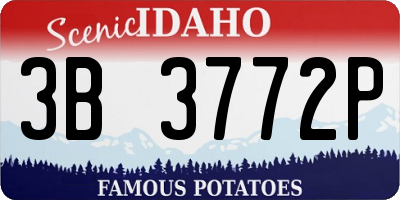 ID license plate 3B3772P