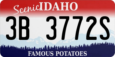 ID license plate 3B3772S