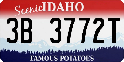 ID license plate 3B3772T