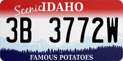 ID license plate 3B3772W