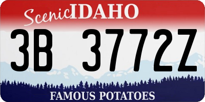 ID license plate 3B3772Z