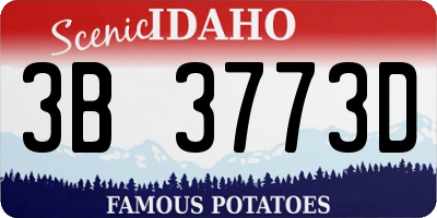 ID license plate 3B3773D
