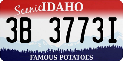 ID license plate 3B3773I