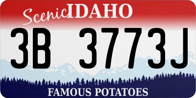 ID license plate 3B3773J