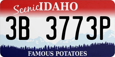 ID license plate 3B3773P