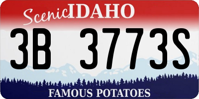 ID license plate 3B3773S