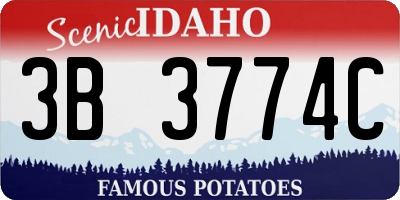 ID license plate 3B3774C