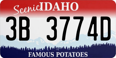 ID license plate 3B3774D