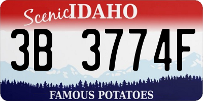ID license plate 3B3774F