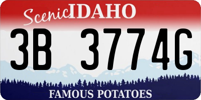 ID license plate 3B3774G
