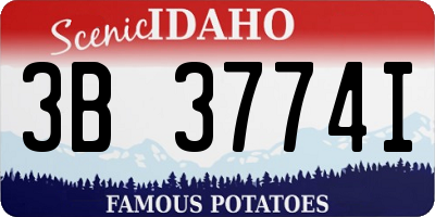 ID license plate 3B3774I