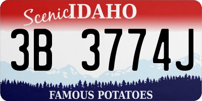 ID license plate 3B3774J