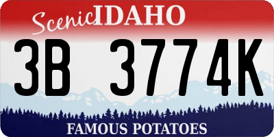ID license plate 3B3774K