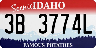 ID license plate 3B3774L