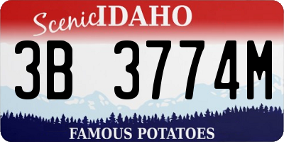 ID license plate 3B3774M