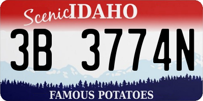ID license plate 3B3774N