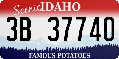 ID license plate 3B3774O