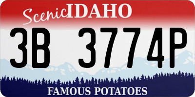 ID license plate 3B3774P