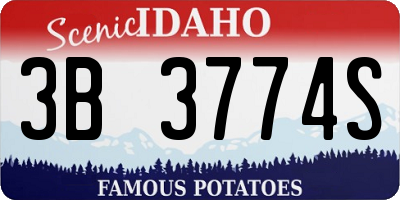 ID license plate 3B3774S