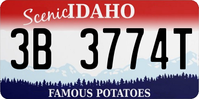 ID license plate 3B3774T