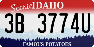 ID license plate 3B3774U