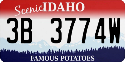 ID license plate 3B3774W