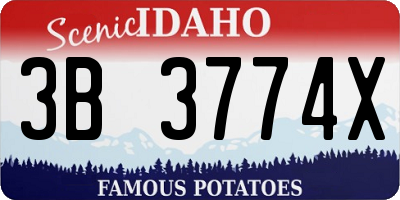 ID license plate 3B3774X