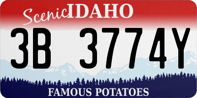 ID license plate 3B3774Y