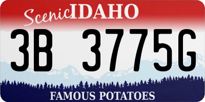ID license plate 3B3775G