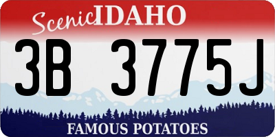ID license plate 3B3775J