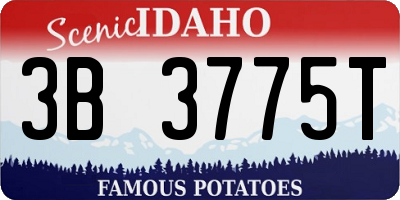 ID license plate 3B3775T