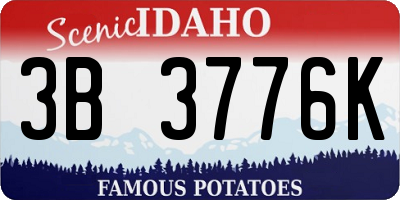 ID license plate 3B3776K
