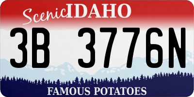 ID license plate 3B3776N