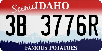 ID license plate 3B3776R