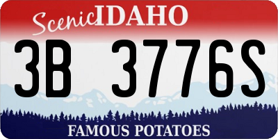 ID license plate 3B3776S