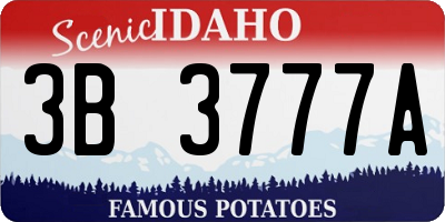ID license plate 3B3777A