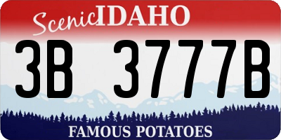 ID license plate 3B3777B