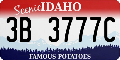 ID license plate 3B3777C