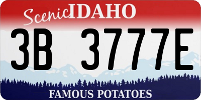 ID license plate 3B3777E