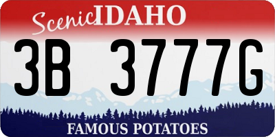 ID license plate 3B3777G