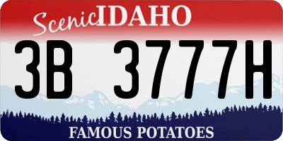 ID license plate 3B3777H
