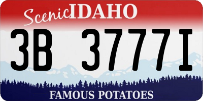 ID license plate 3B3777I