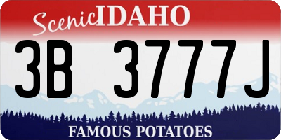 ID license plate 3B3777J
