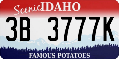 ID license plate 3B3777K